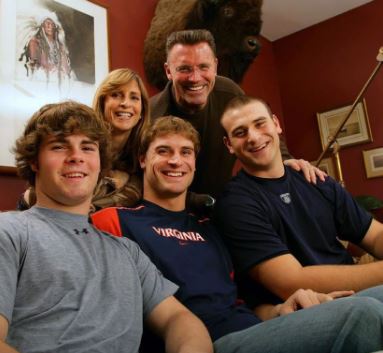 Howard Long, Jr. with his parents Howie Long and Diane Addonizio and brothers